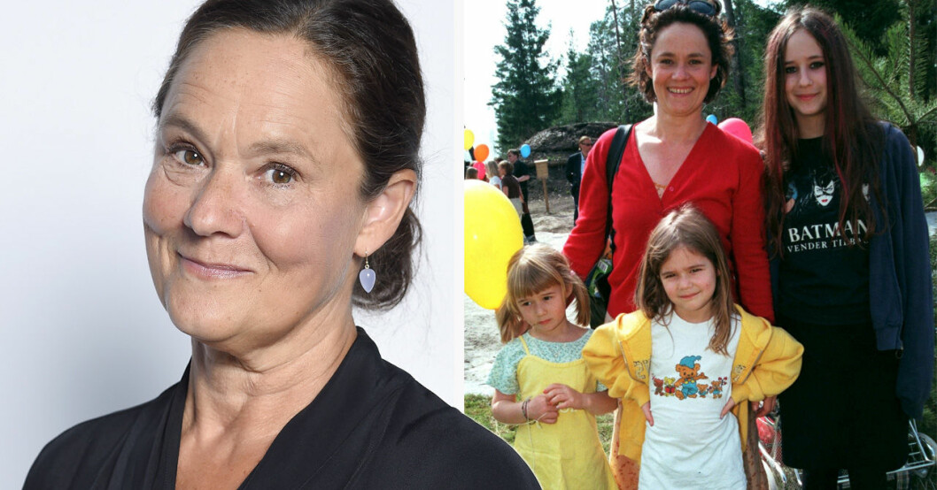 Pernilla August och döttrarna Agnes, Asta och Alba