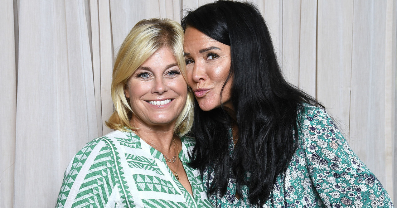 Pernilla Wahlgren med vännen Sofia Wistam. Pernilla Wahlgren och Sofia Wistam