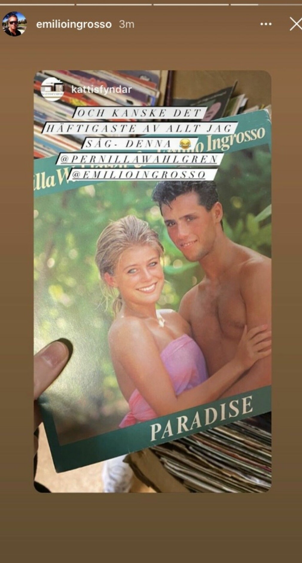 En yngre version av tidigare kärleksparet Pernilla Wahlgren och Emilio Ingrosso. Emilio Ingrossos bild på exfrun Pernilla Wahlgren.