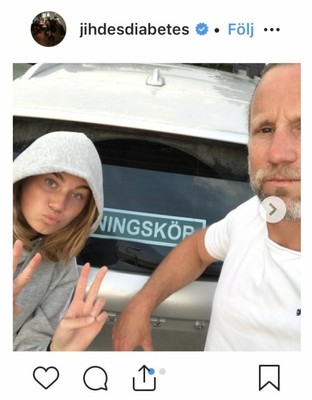 Peter Jihde övningskör med äldsta dottern Mollie Grapenfelt Jihde