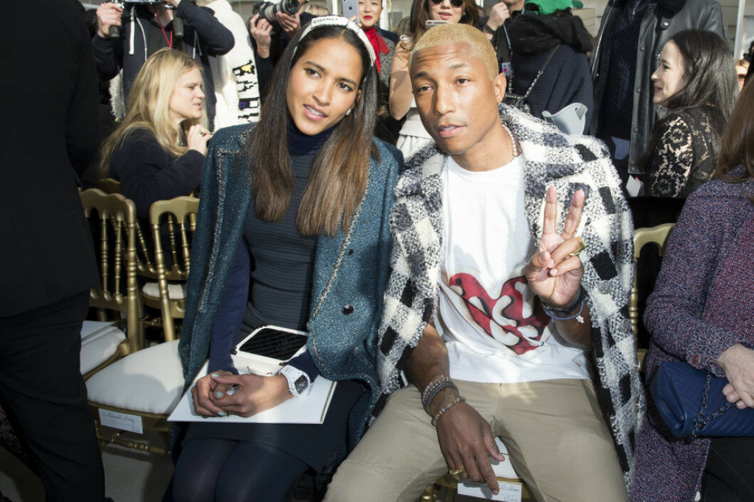 Pharrell Williams med sin fru. Pharrell Williams med sin fru.