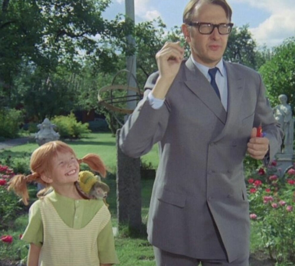 Inger Nilsson och Fredrik Ohlsson. Ett foto från Pippi Långstrump