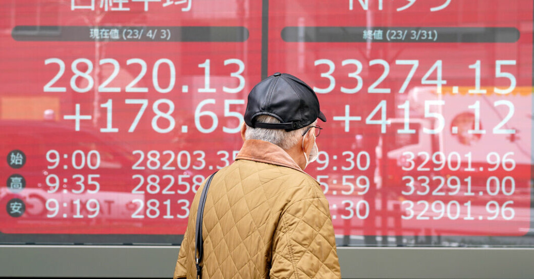 Plus i Tokyo. Arkivbild. Mest uppåt på börserna i Asien