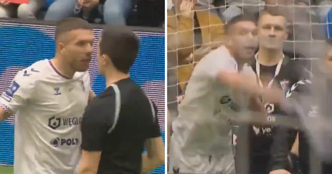 Lukas Podolski skämde ut sig i sin egen välgörenhetstillställning.