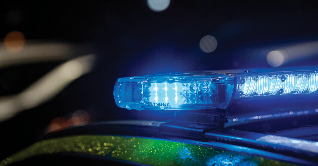 En polissiren på en polisbil.
