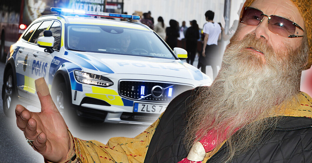 Roger Pontare tagen av polis
