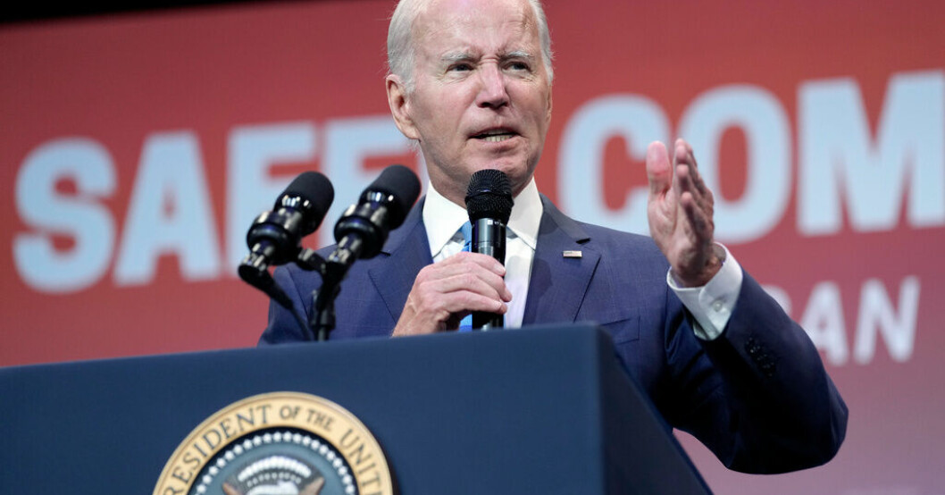 President Joe Biden vid ett framförande på fredagen på University of Hartford i Connecticut. Arkivbild. Biden kampanjar med stöd av facket