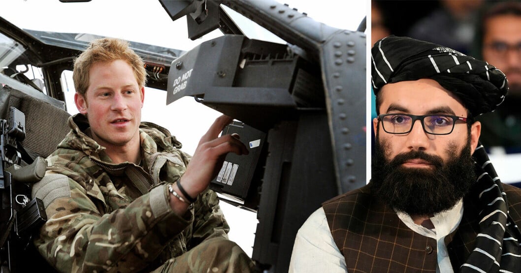 Prins Harry i Afghanistan och talibanledaren Anas Haqqani.