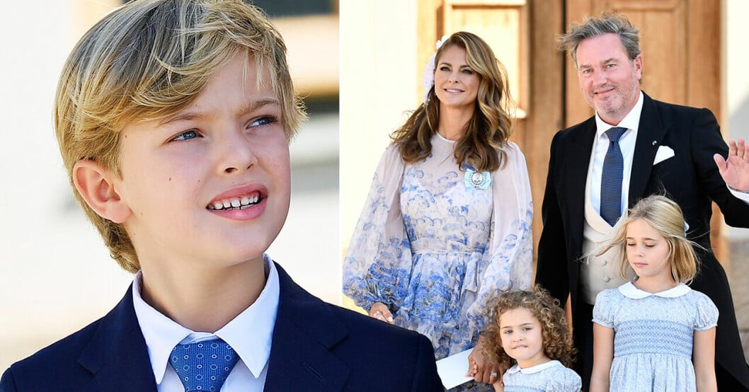 Prins Nicolas har en blå kavaj, vit skjorta och blå prickig slips.