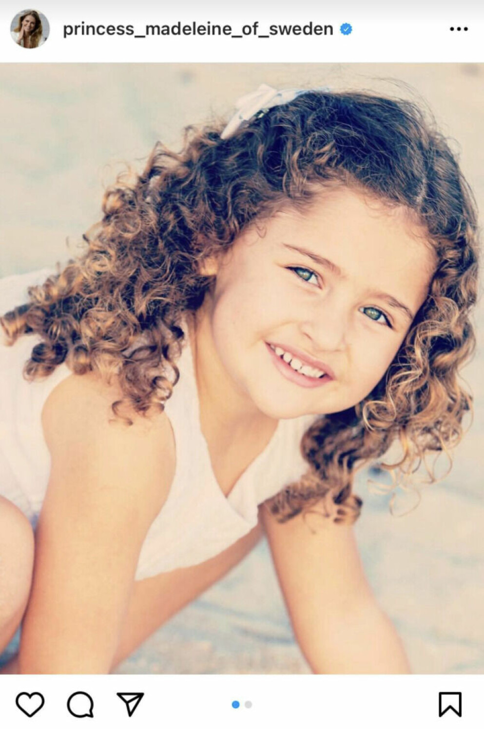 Prinsessan Madeleines bild på dottern Adrienne. Prinsessan Madeleines bild på Adrienne på 4-årsdagen