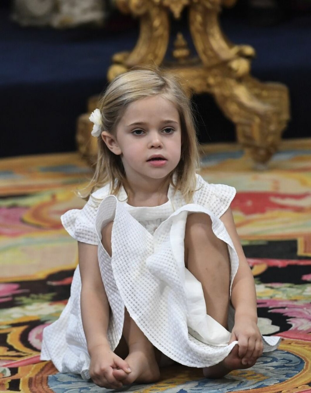 Prinsessan Leonore under dopgudstjänsten för prinsessan Adrienne Josephine Alice. FOTO: Jonas Ekströmer/TT Prinsessan Leonore
