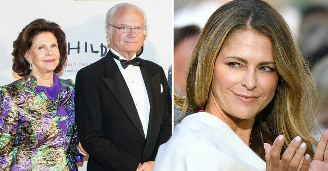 Kungaparet och dottern prinsessan Madeleine