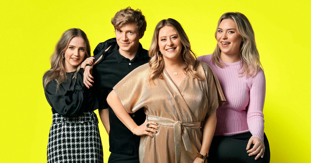Moa Wallin, Adrian Boberg, Malin Stenbäck och Helle Schunnesson. Moa Wallin, Adrian Boberg, Malin Stenbäck och Helle Schunnesson i Big Brother 2020.