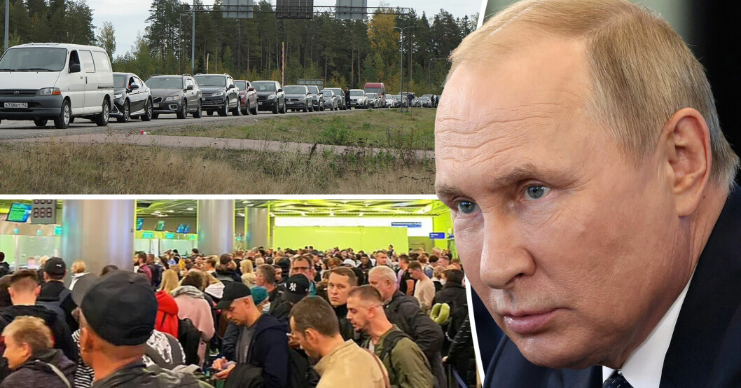 Människor flyr Ryssland efter Vladimir Putins mobilisering.
