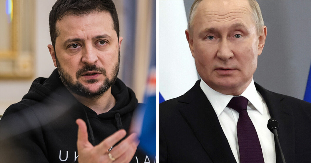 Voldymyr Zelenskyj och Vladimir Putin