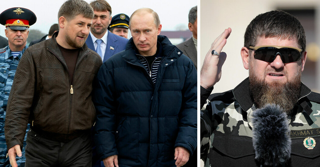 Ramzan Kadyrov och Valdimir Putin sida vid sida.