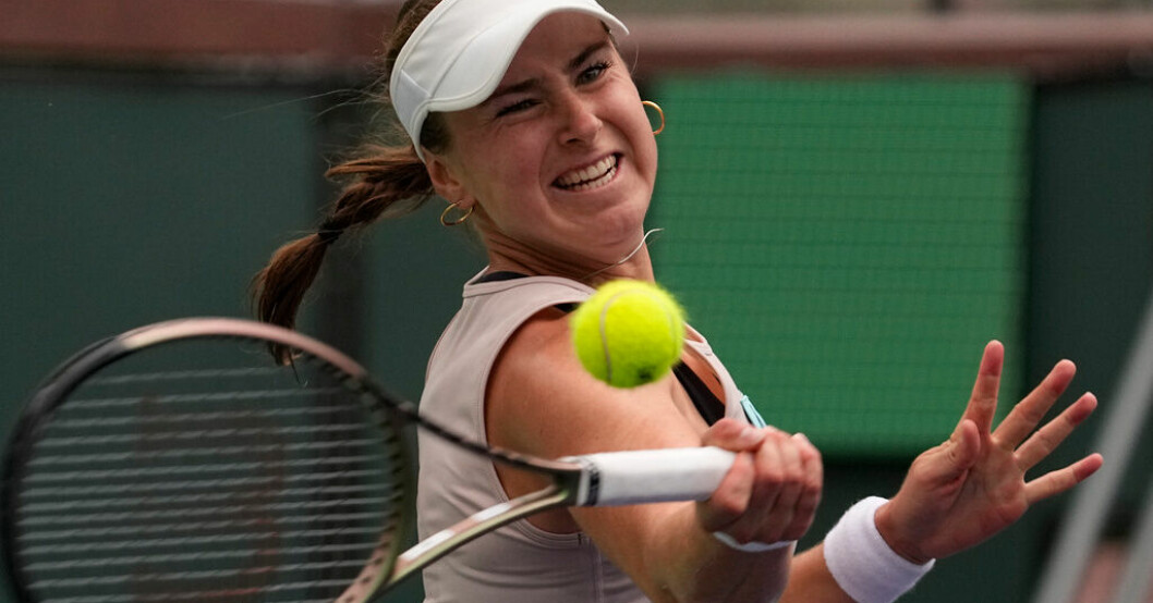 Rebecca Peterson i matchen mot Coco Gauff. Peterson pressade Gauff i Indian Wells