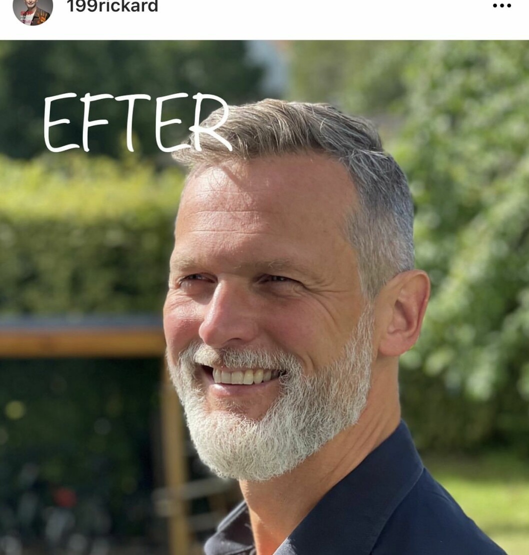 Rickard Sjöberg efter hans besök hos barberaren