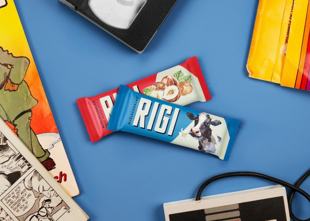 Rigi mjölkchoklad är tillbaka i godishyllorna! Rigi mjölkchoklad och Rigi hasselnöt.
