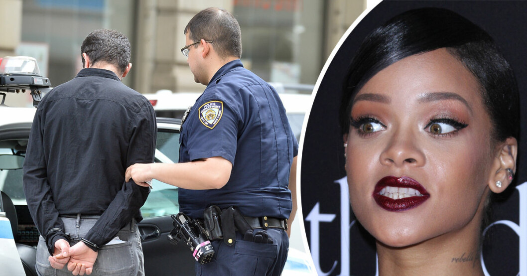 En stalker har gripits i Rihannas hem i Los Angeles.