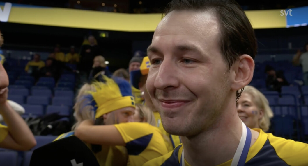 <strong>En nöjd och glad guldmedaljör, som sen sa sig vara trött på Finland.</strong> Robin Nilsberth i intervju med SVT efter guldet.