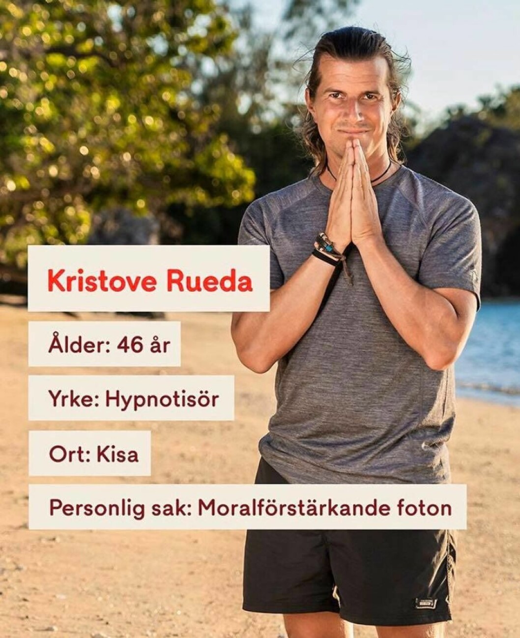 Kristove Rueda. FOTO: TV4 Kristove Rueda i Robinson 2020