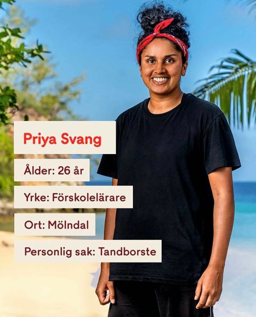 Priya Svang. FOTO: TV4 Priya Svang i Robinson 2020