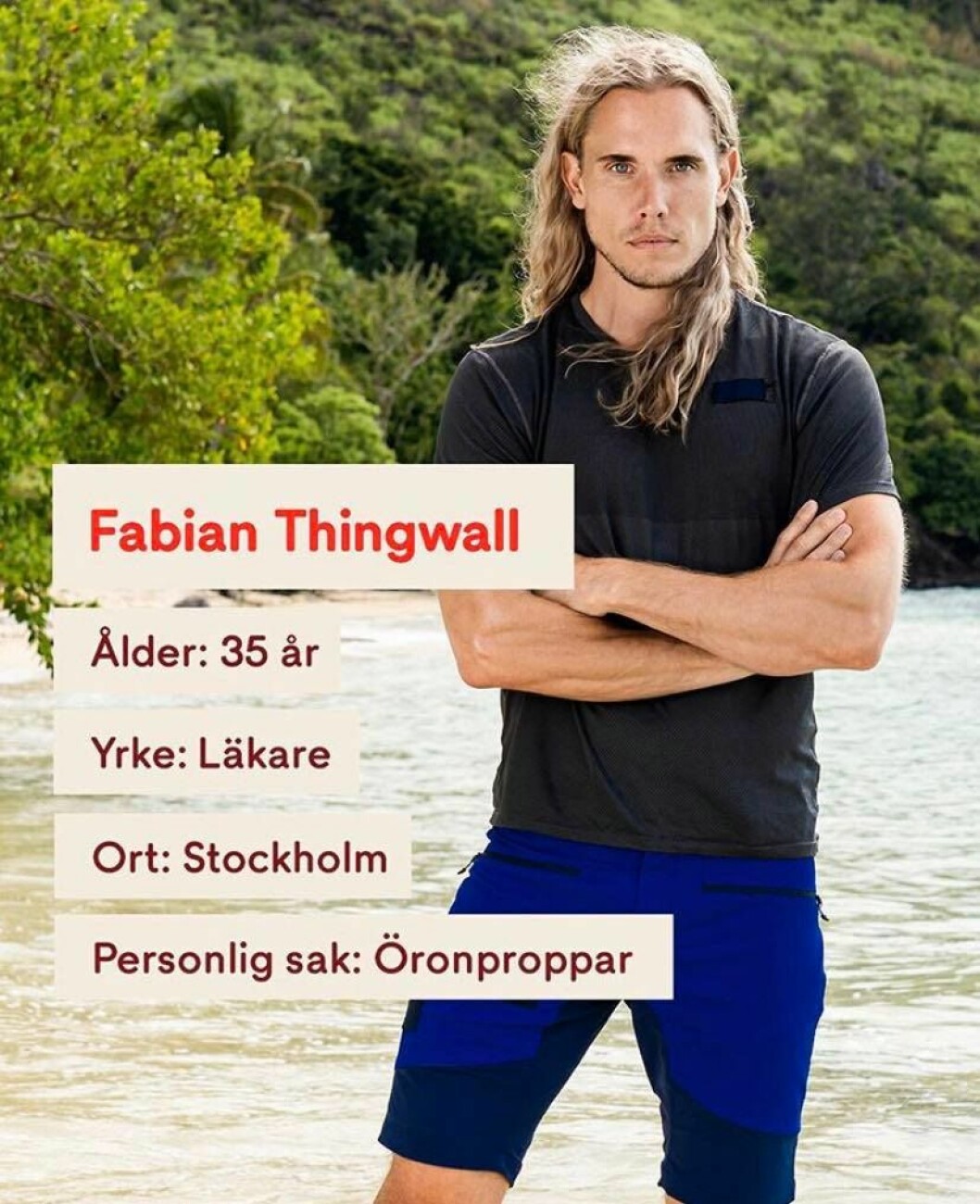 Fabian Thingwall. FOTO: TV4 Fabian Thingwall i Robinson 2020
