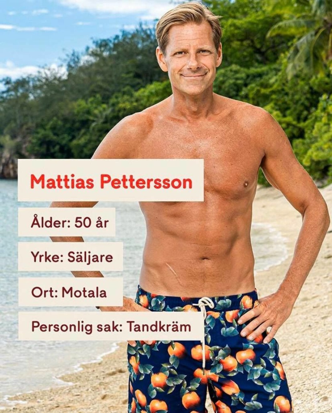 Mattias Pettersson. FOTO: TV4 Mattias Pettersson i Robinson 2020