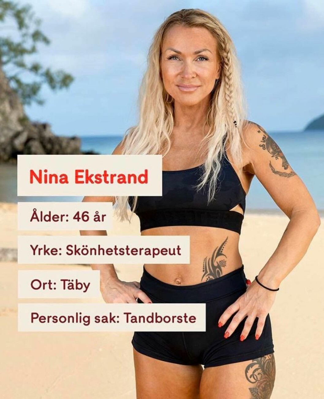 Nina Ekstrand. FOTO: TV4 Nina Ekstrand i Robinson 2020