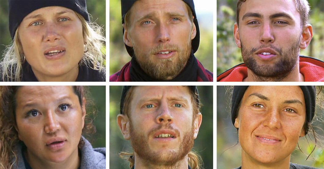 Joanna Swica, Dennis Johansson, William Seth-Wenzel, Tova-Sophia Aronsson, Paul Michael Wrenkler och Olivia Baldwin i Robinson 2021.