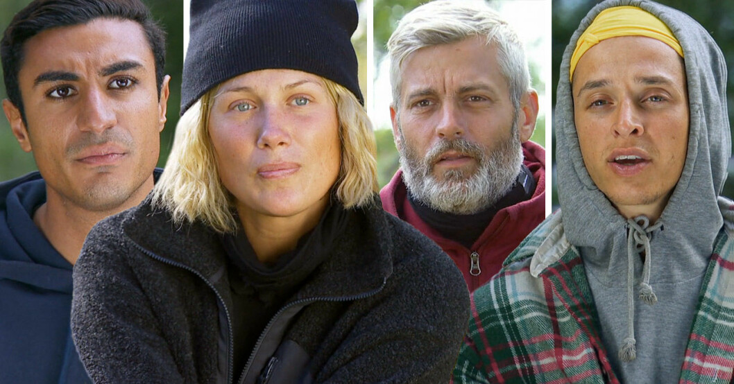 Elias Akyol, Joanna Swica, Andreas Alseryd och Ludvig Andersson i Robinson 2021.