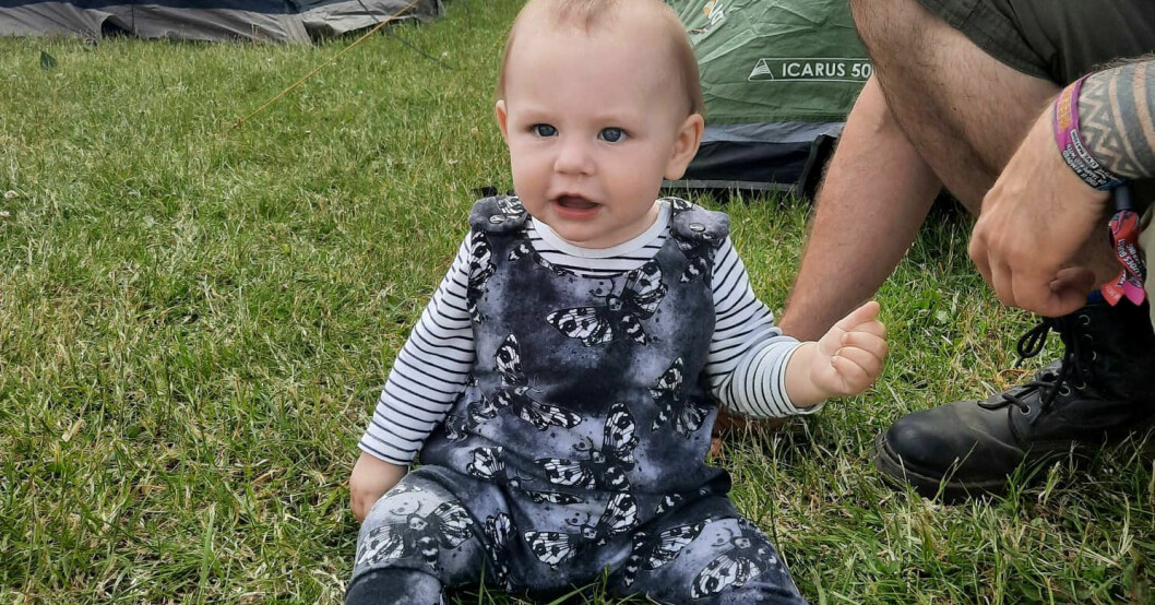 Nio månader gamla Ziggy har redan börjat gå på festivaler. Ziggy