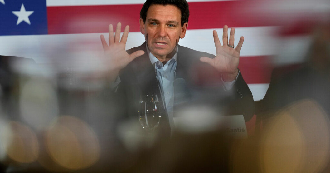 Ron DeSantis vid ett samtal i New Hampshire förra veckan. Experter: Flera bekymmer för DeSantis