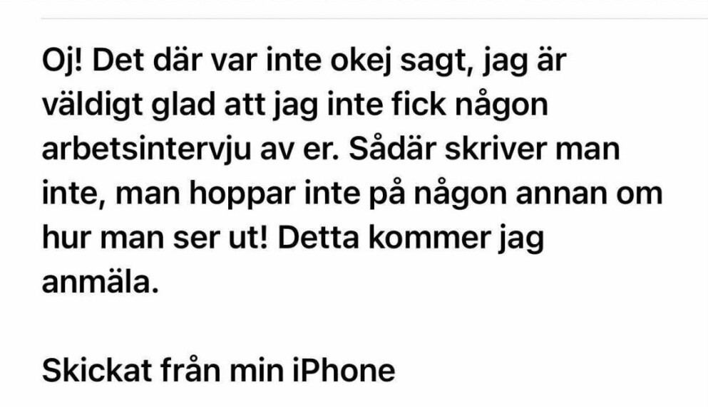 Ronja Jakobsson hamnade i chock efter städfirmans svar. Ronjas svar och städfirmans replik