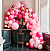rosa stor ballongbåge babyshower