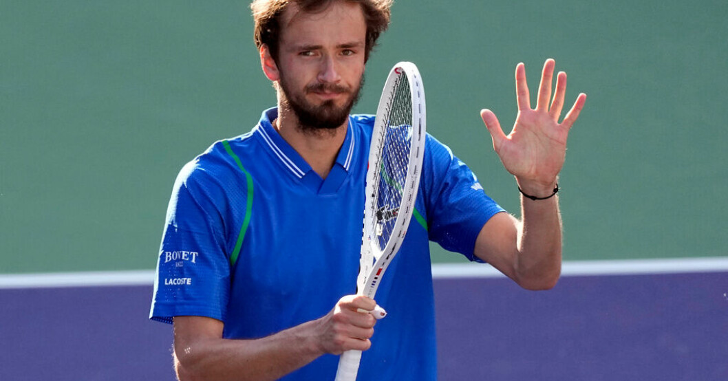Ryske tennisspelaren Daniil Medvedev i Indian Wells. Ryske stjärnan om Ukraina: "Vi har ett ansvar"