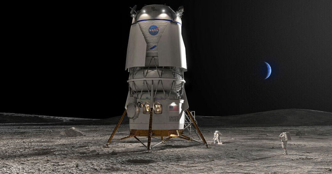 Så här är den nya månlandaren tänkt att se ut. Bezos bolag bygger Nasa-månlandare