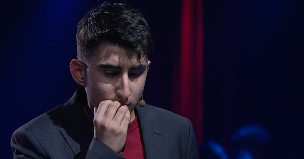 <em>Samet Yüce hamnade på topp tre i finalen av Talang 2023. FOTO: TV4 </em>