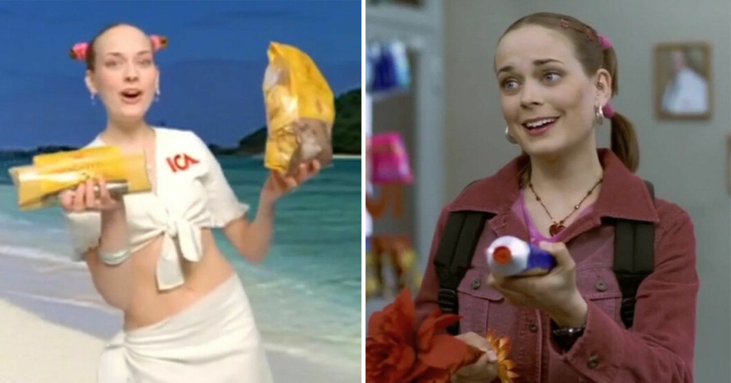 Sanna Bråding som Kajsa i Ica-reklamen. Sanna Bråding i Ica-reklamen.