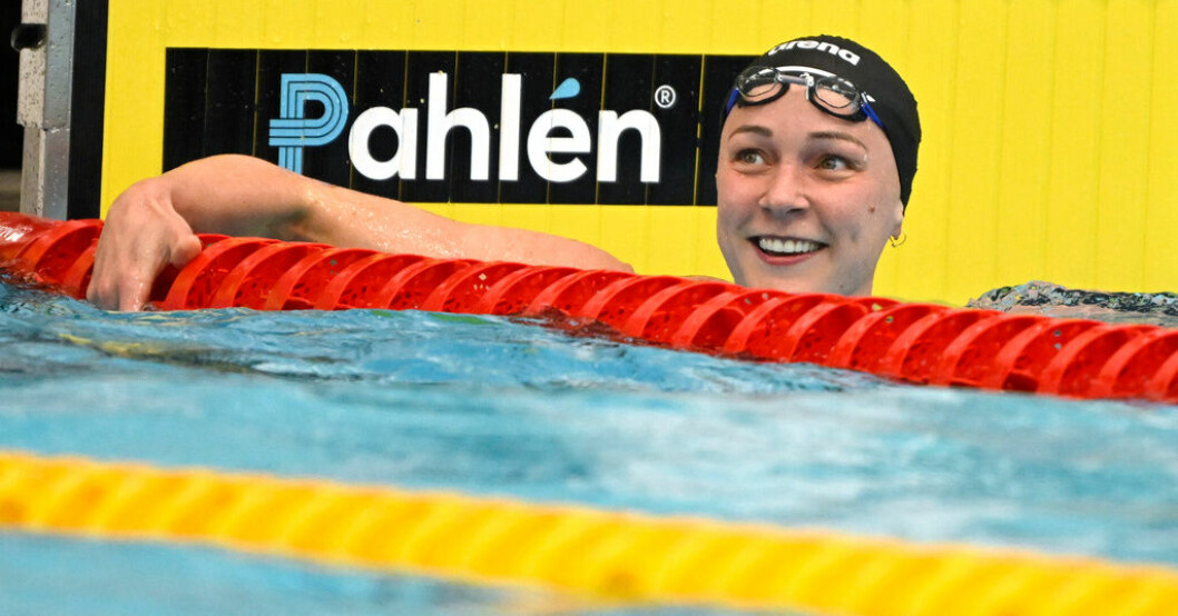 Sarah Sjöström under lördagens Swim Open-tävlingar. Sjöström avslutade Swim Open med nytt världsårsbästa