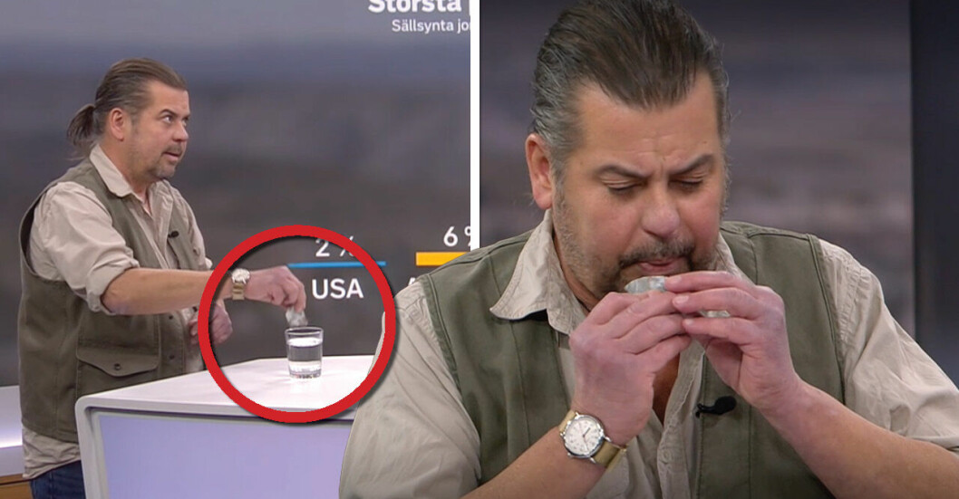 Bisarra scener i SVT – statsgeolog spottar i studion: ”Du har med dig …”