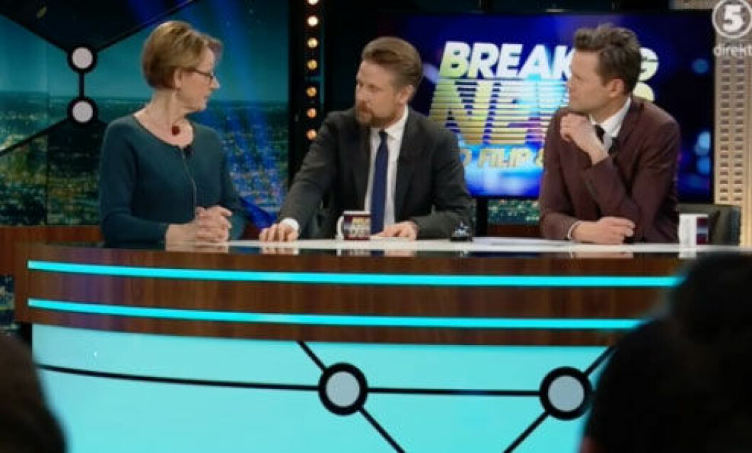 Gudrun Schyman i “Breaking news” på Kanal 5.
