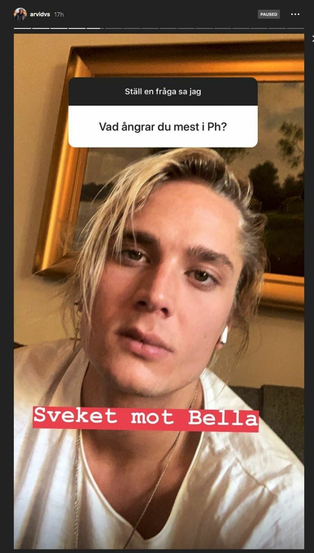 Arvid Stenbäcken ångrar hur han betedde sig mot sin flickvän under ”Paradise hotel”.