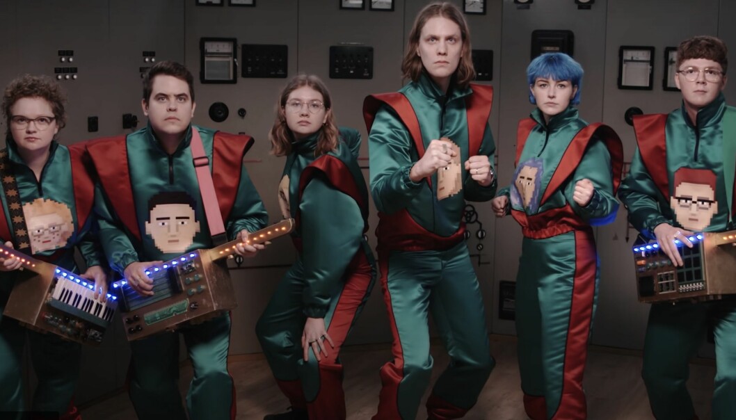 Alla gruppmedlemmar i Daði & Gagnamagnið inför Eurovision Song Contest 2021