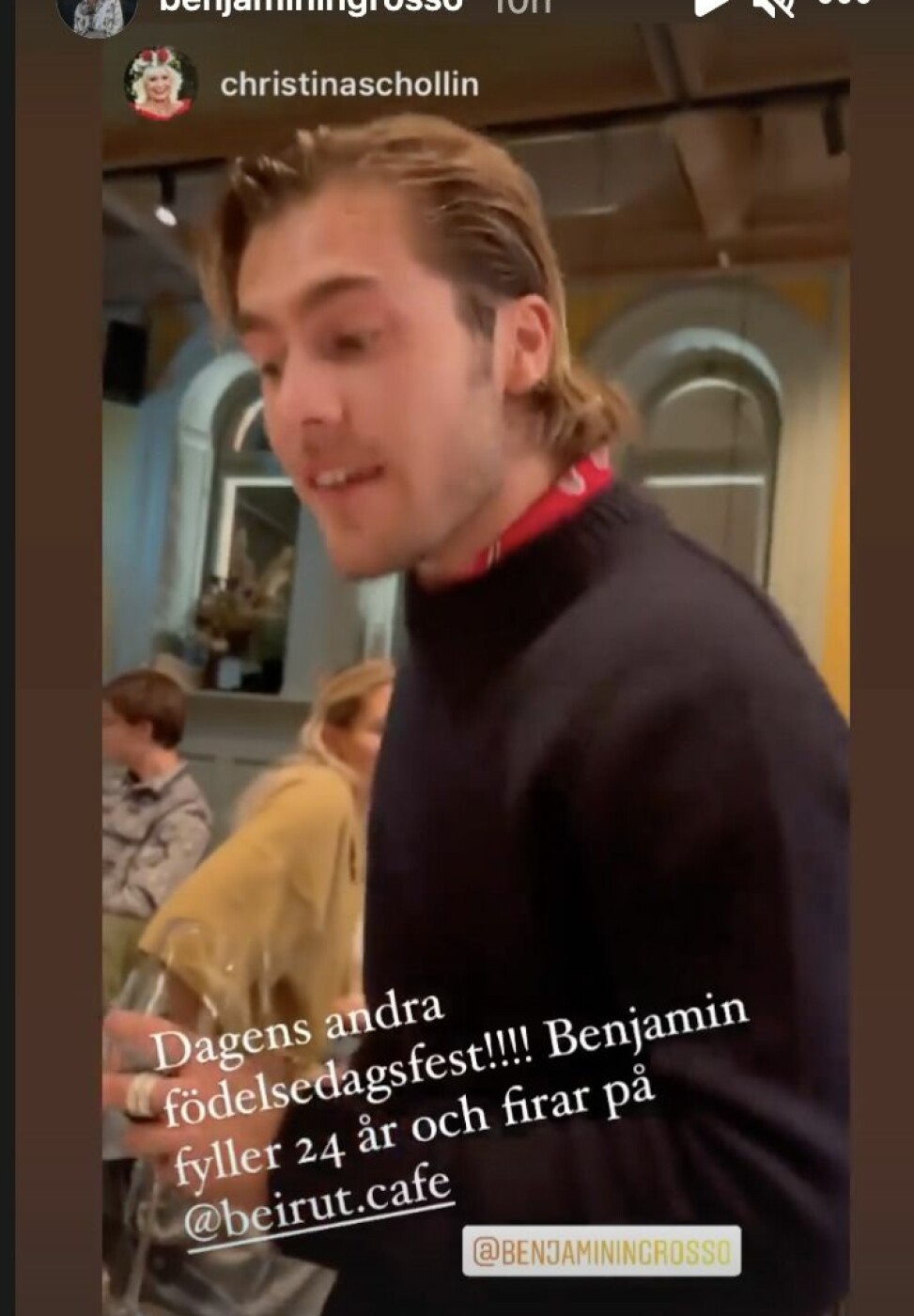 Christina Schollins video från Benjamin Ingrossos födelsedagsfest på Beirut Café.