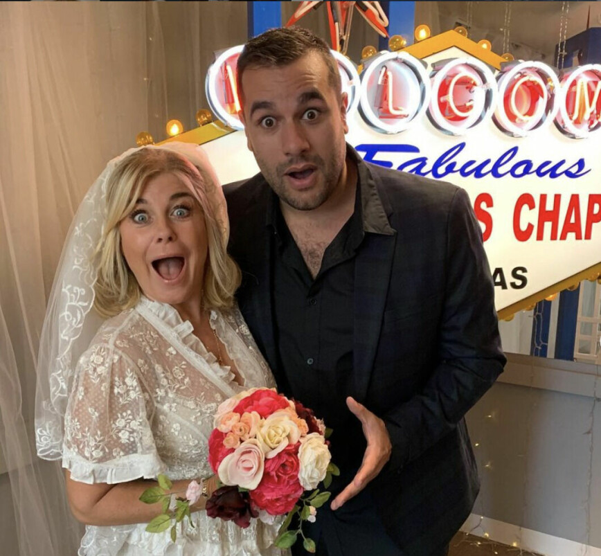 Pernilla Wahlgren och Edward af Sillén, Las Vegas 2021.