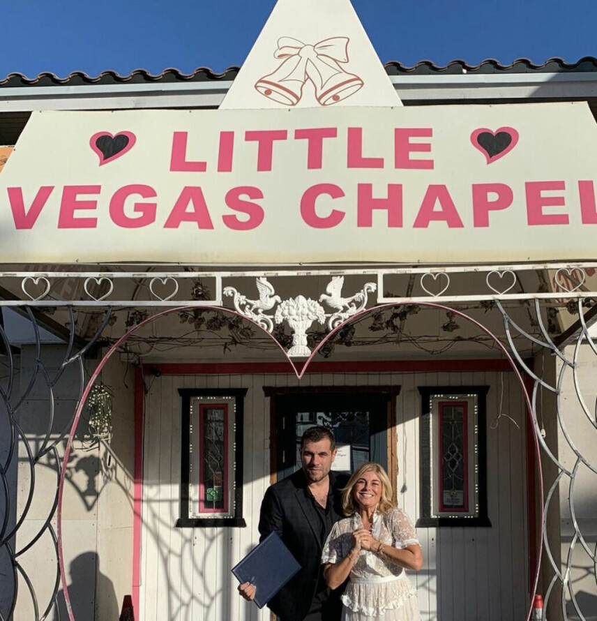 Pernilla Wahlgren och Edward af Sillén, Las Vegas 2021.