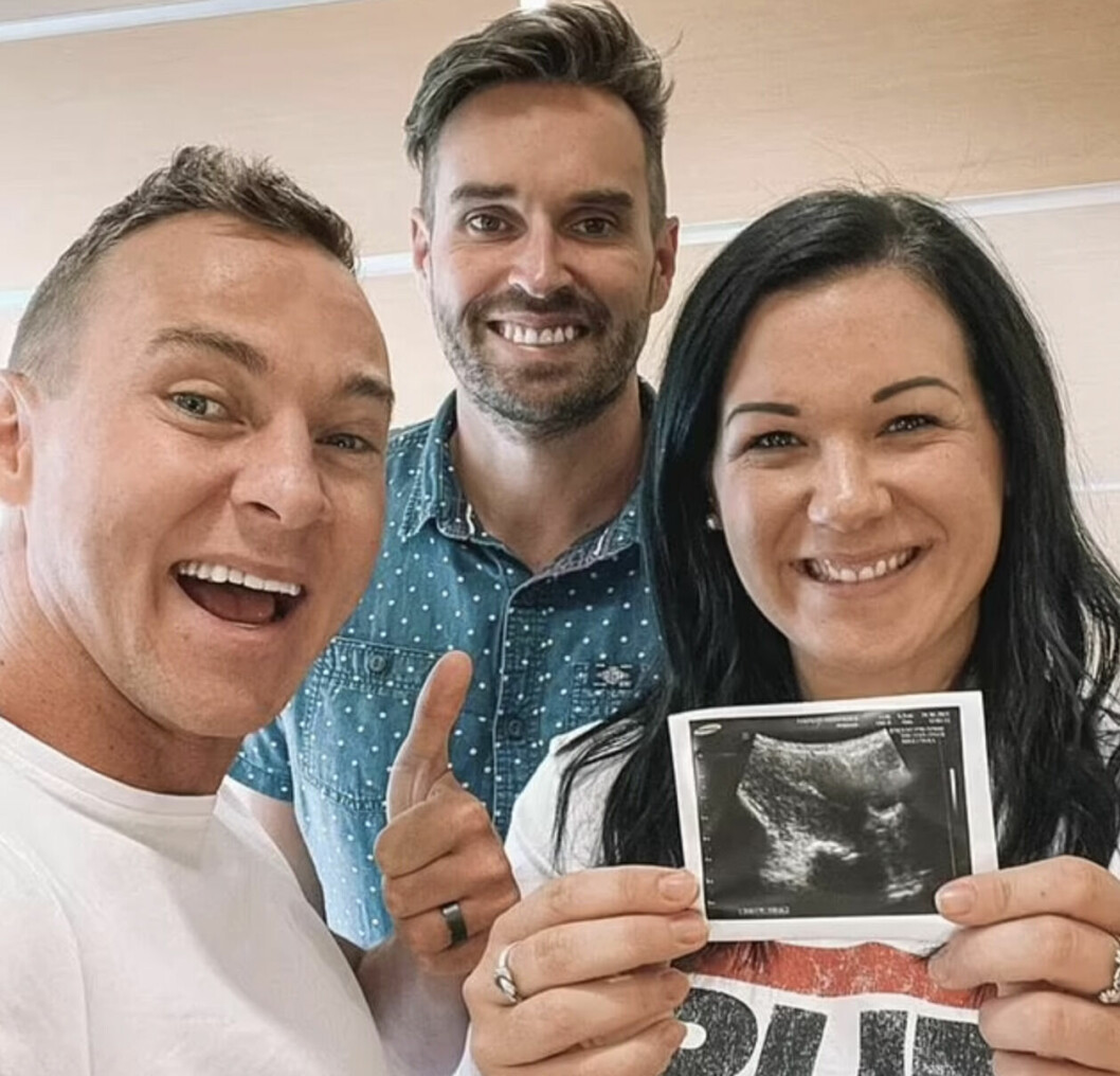 Paret Christian Newman, 37, och Mark Edwards, 39, – och Natalie Bullions.