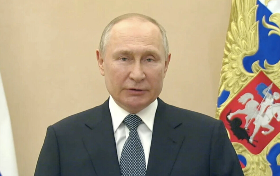 Putins videoklipp han skickade till matchen.